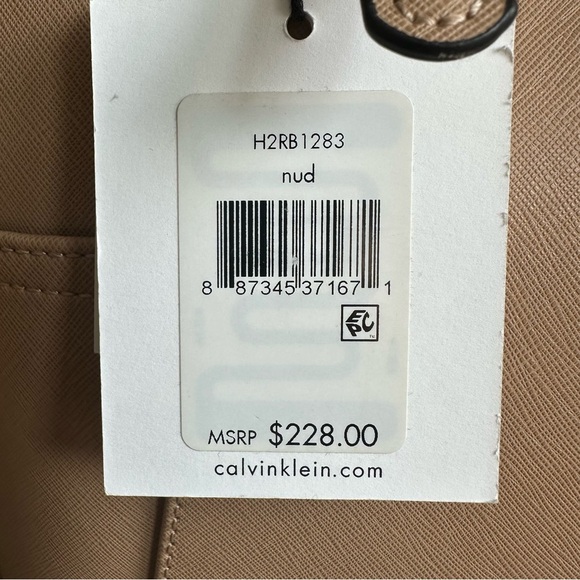 CALVIN KLEIN NWT Large Tote Nude Saffiano Leather Handbag H2RB1283 - Picture 13 of 16